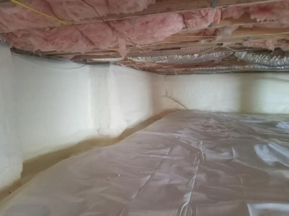Crawl space encapsulation with closed-cell spray foam for Roof Leak Repair in Bellingham